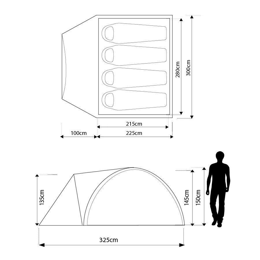 Cairns 4 Man Deluxe Tent