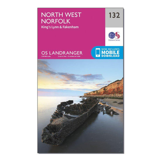 OS Landranger 132 North West Norfolk, King's Lynn & Fakenham Map
