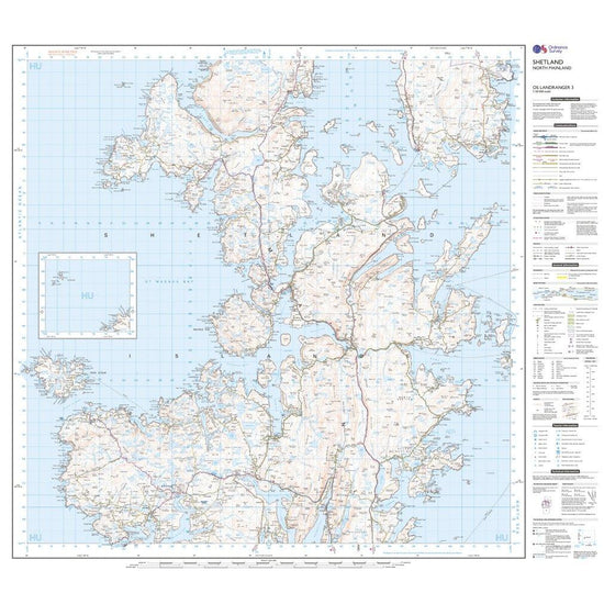 Landranger 3 Shetland North Mainland Map With Digital Version