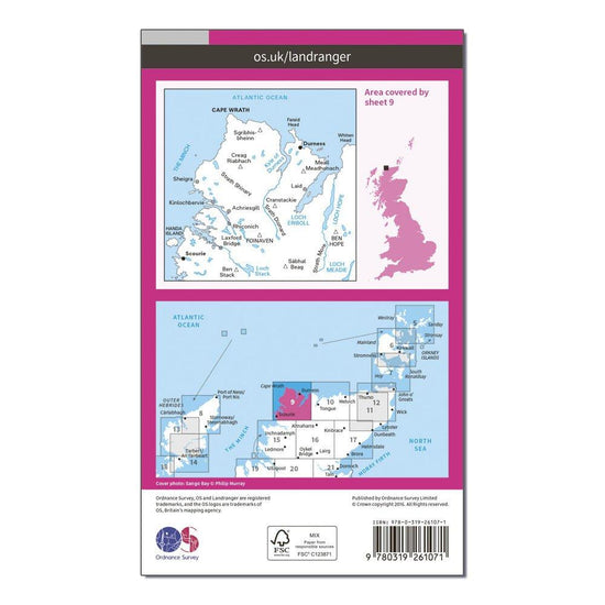 Landranger 9 Cape Wrath Map