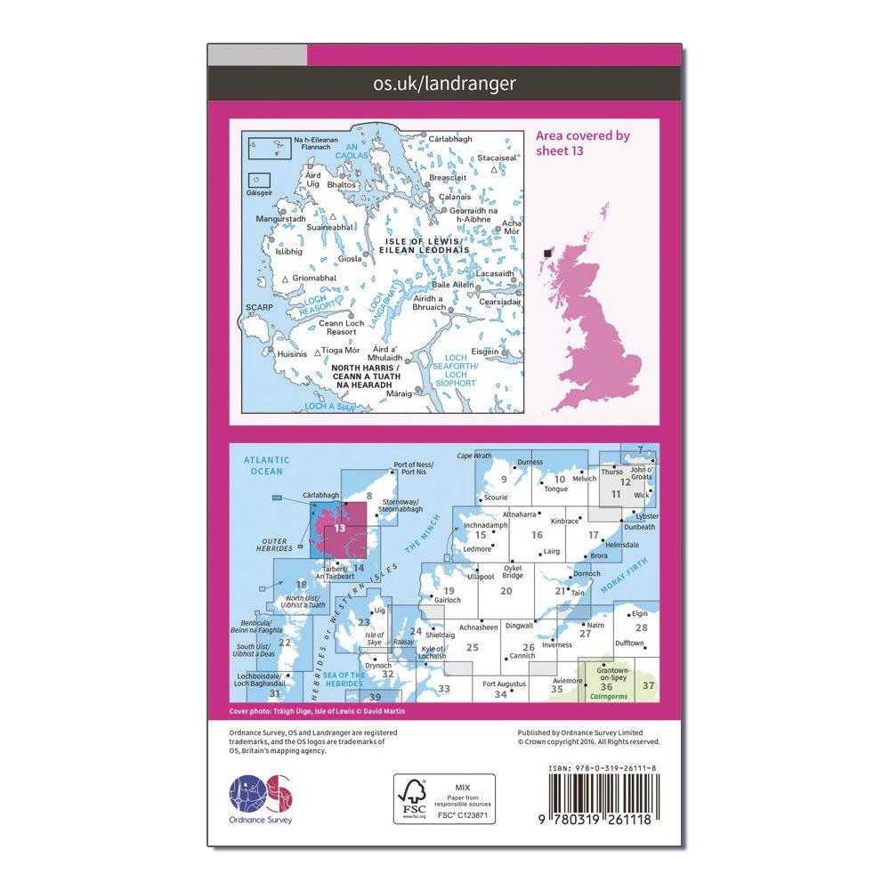 Landranger 13 West Lewis & North Harris Map With Digital Version
