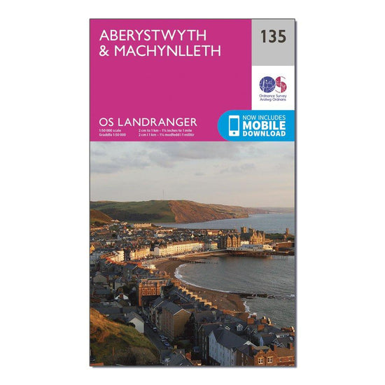 Landranger 135 Aberystwyth & Machynlleth Map With Digital Version