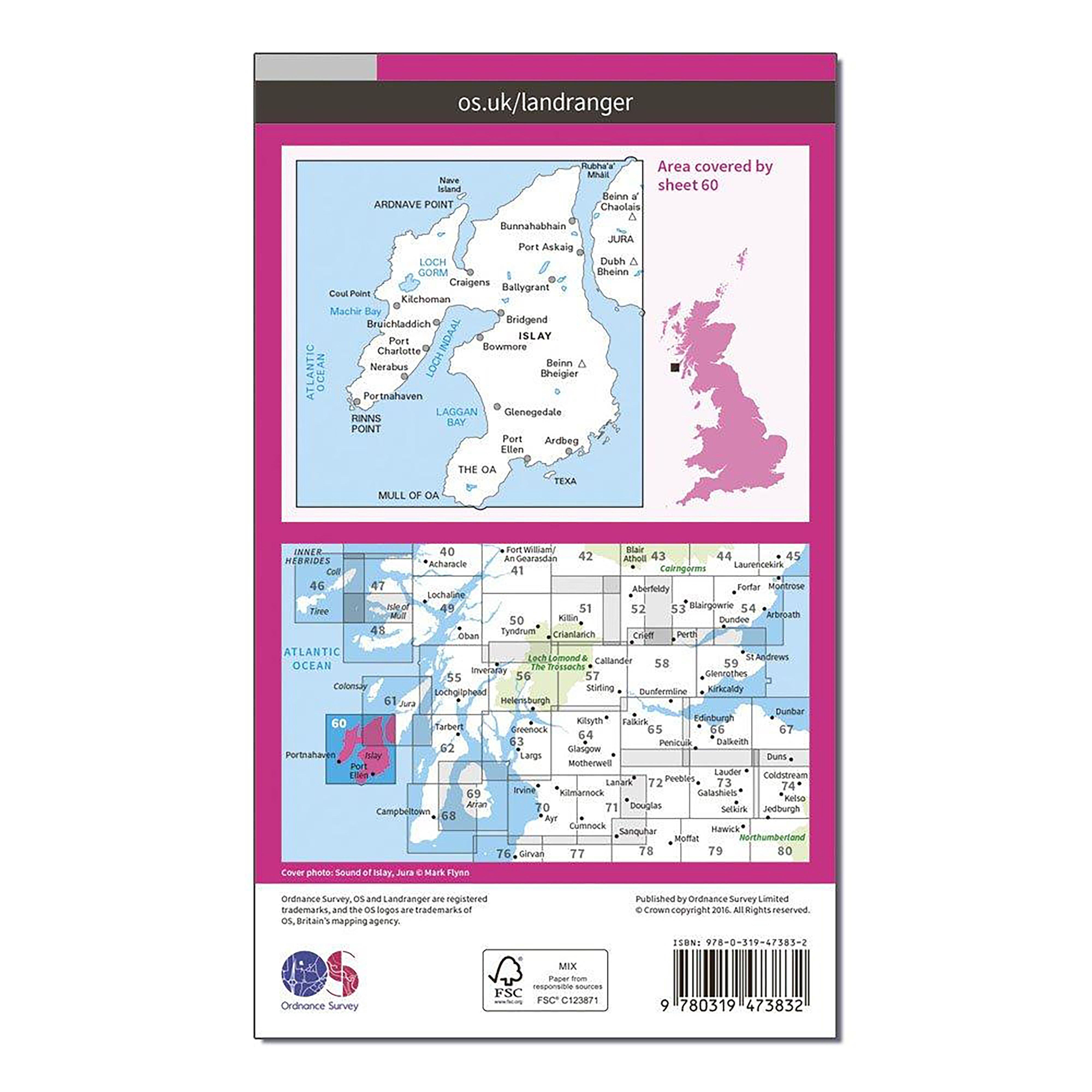 Landranger Active 60 Islay Map With Digital Version