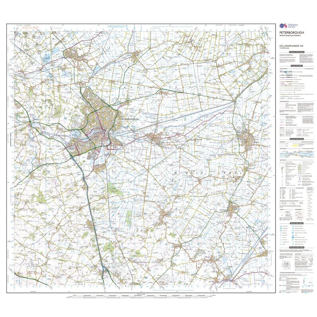 Landranger 142 Peterborough, Market Deeping & Chatteris Map With Digital Version