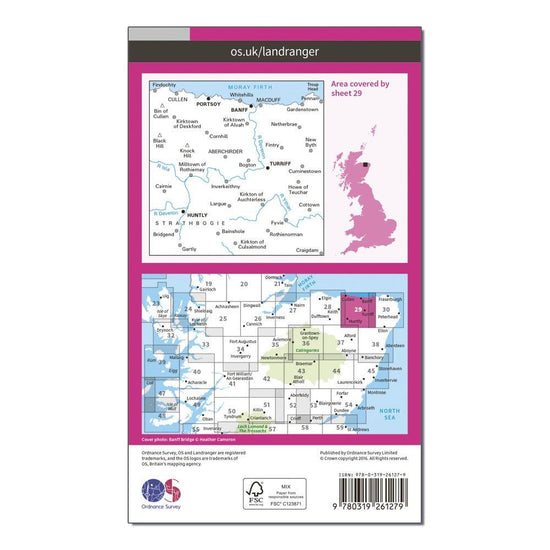 Landranger 29 Banff & Huntly Map