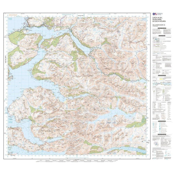 Landranger 33 Loch Alsh, Glen Shiel & Loch Hourn Map With Digital Version