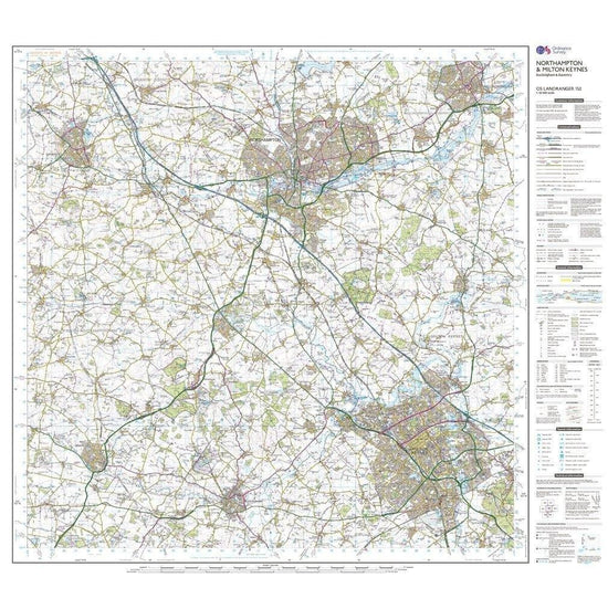 Landranger 152 Northampton & Milton Keynes, Buckingham & Daventry Map With Digital Version