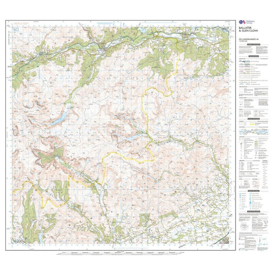 Landranger 44 Ballater, Glen Clova Map With Digital Version