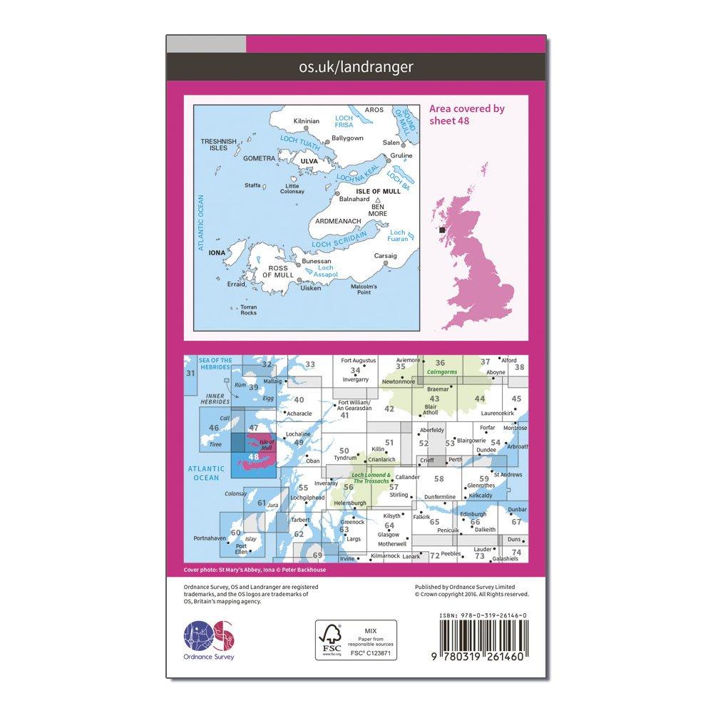 Landranger 48 Iona & West Mull, Ulva Map With Digital Version