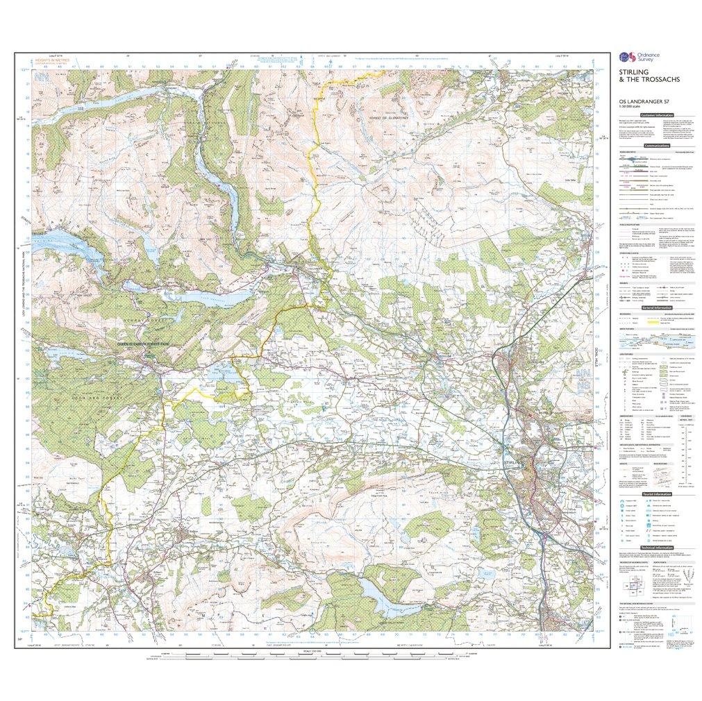 OS Landranger 57 Stirling & The Trossachs Map