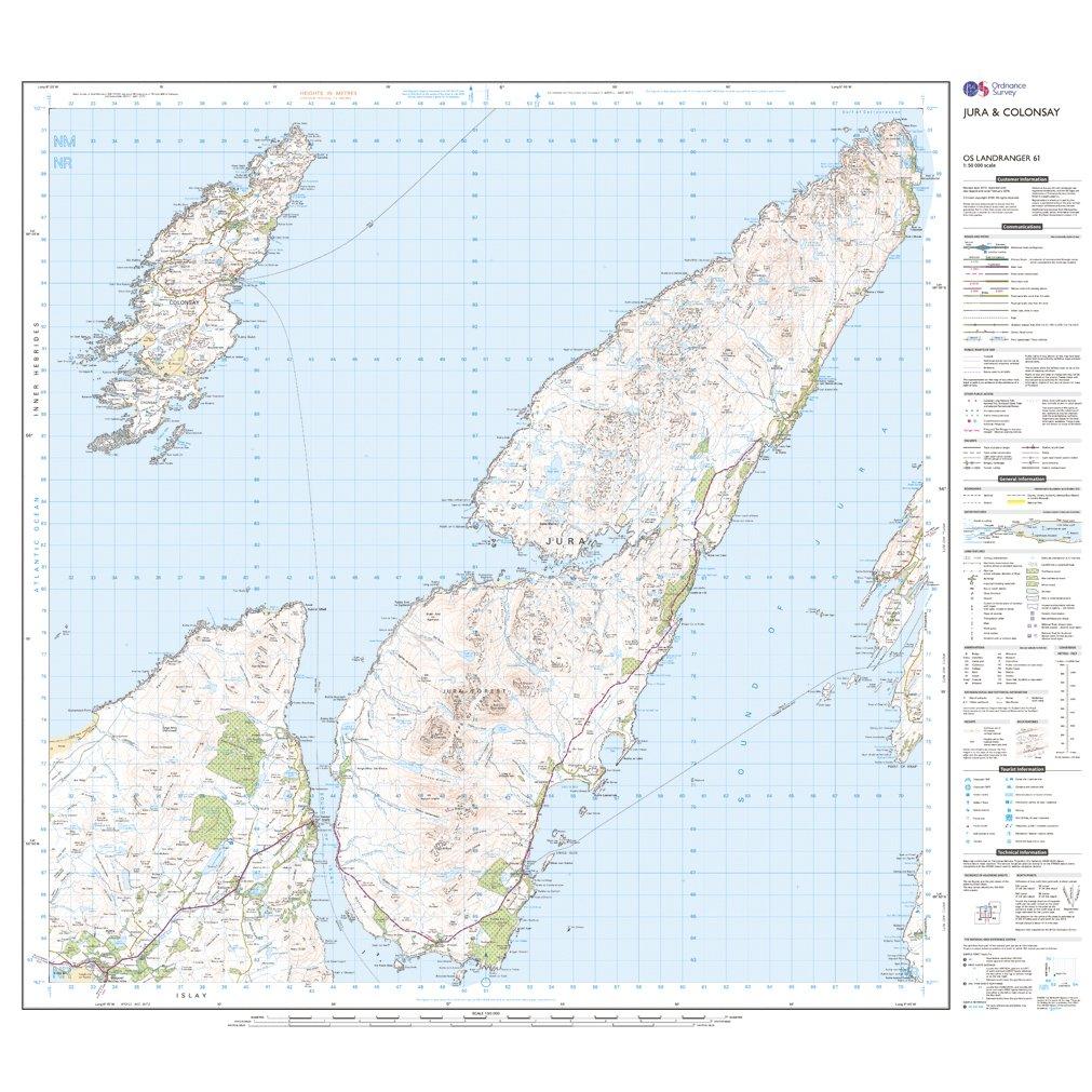 Landranger 61 Jura & Colonsay Map With Digital Version