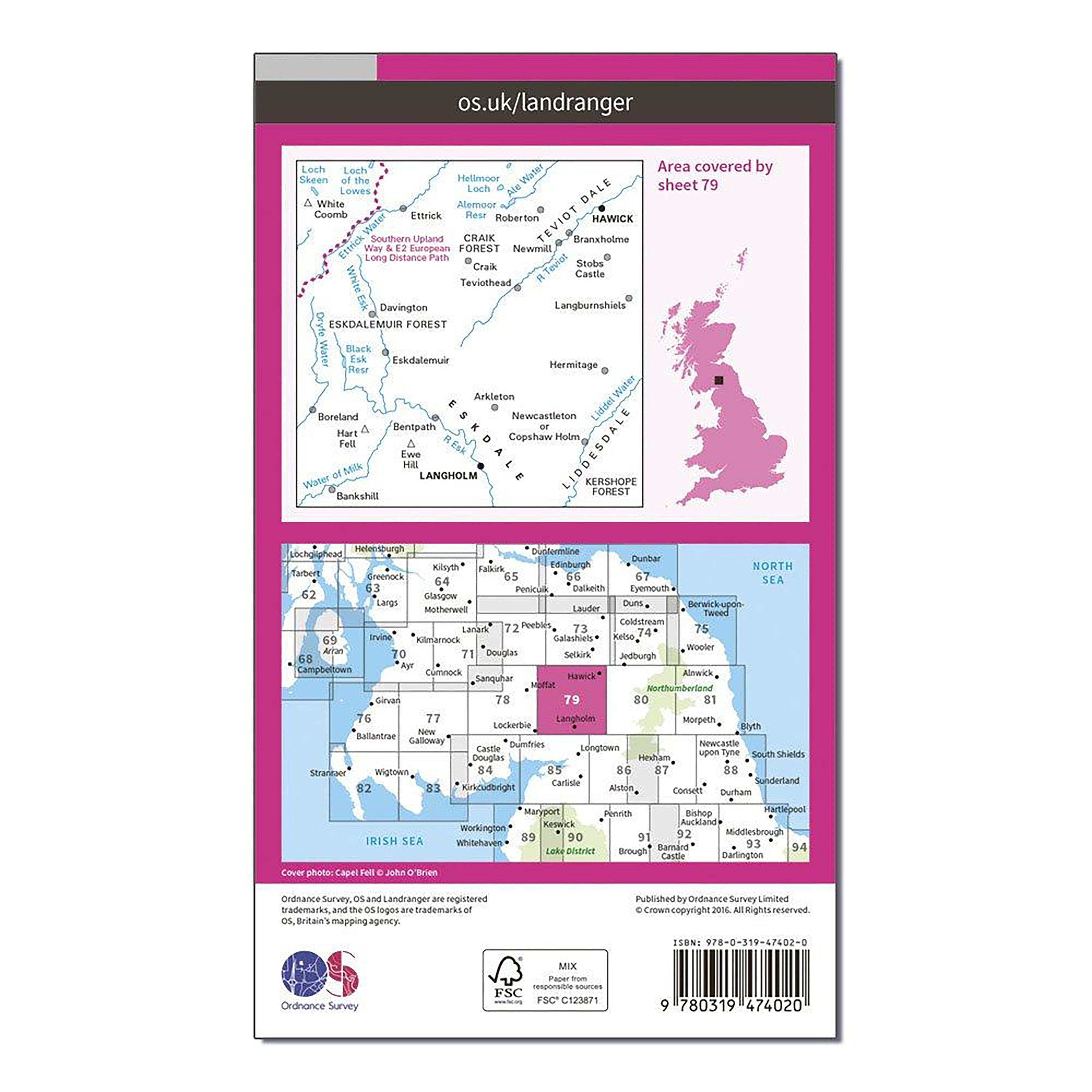 Landranger Active 79 Hawick & Eskdale, Langholm Map With Digital Version