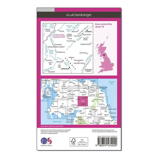 Landranger Active 79 Hawick & Eskdale, Langholm Map With Digital Version