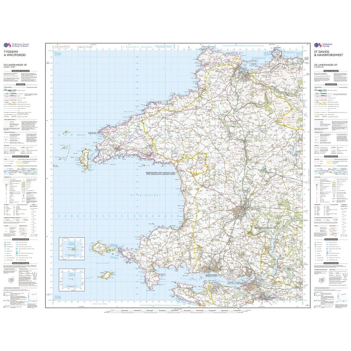 Landranger 157 St David's & Haverfordwest Map With Digital Version