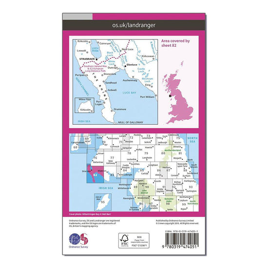 Landranger Active 82 Stranraer & Glenluce Map With Digital Version