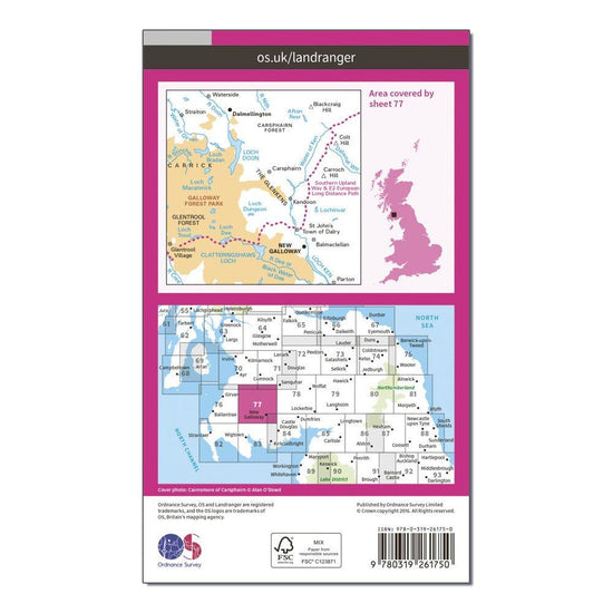 Landranger 77 Dalmellington & New Galloway, Galloway Forest Park Map With Digital Version