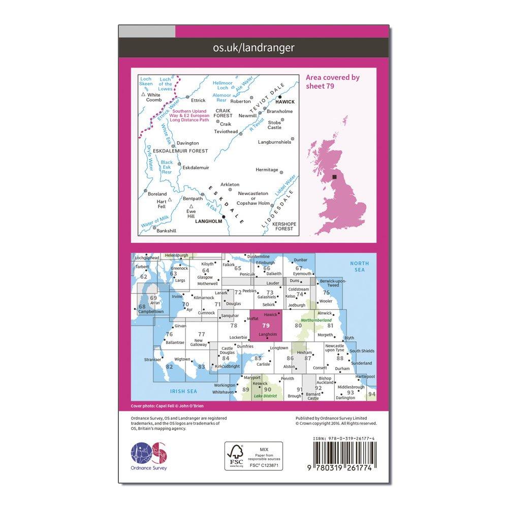 Landranger 79 Hawick & Eskdale, Langholm Map With Digital Version