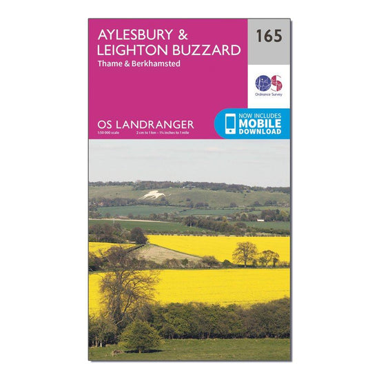 Landranger 165 Aylesbury, Leighton Buzzard, Thame & Berkhamstead Map With Digital Version