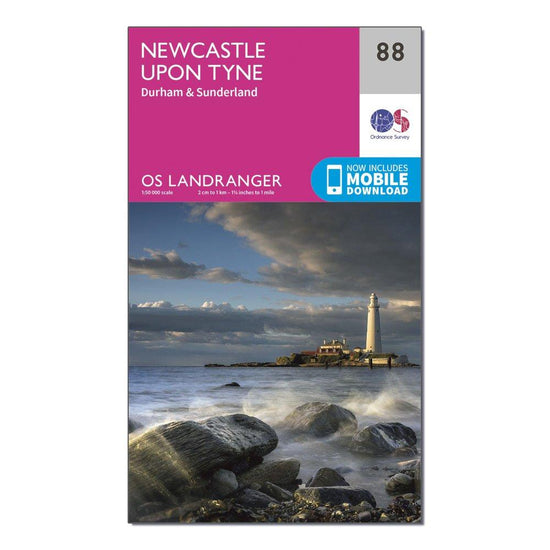 Landranger 88 Newcastle upon Tyne, Durham & Sunderland Map With Digital Version