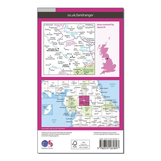 Landranger 91 Appleby-in-Westmorland Map With Digital Version