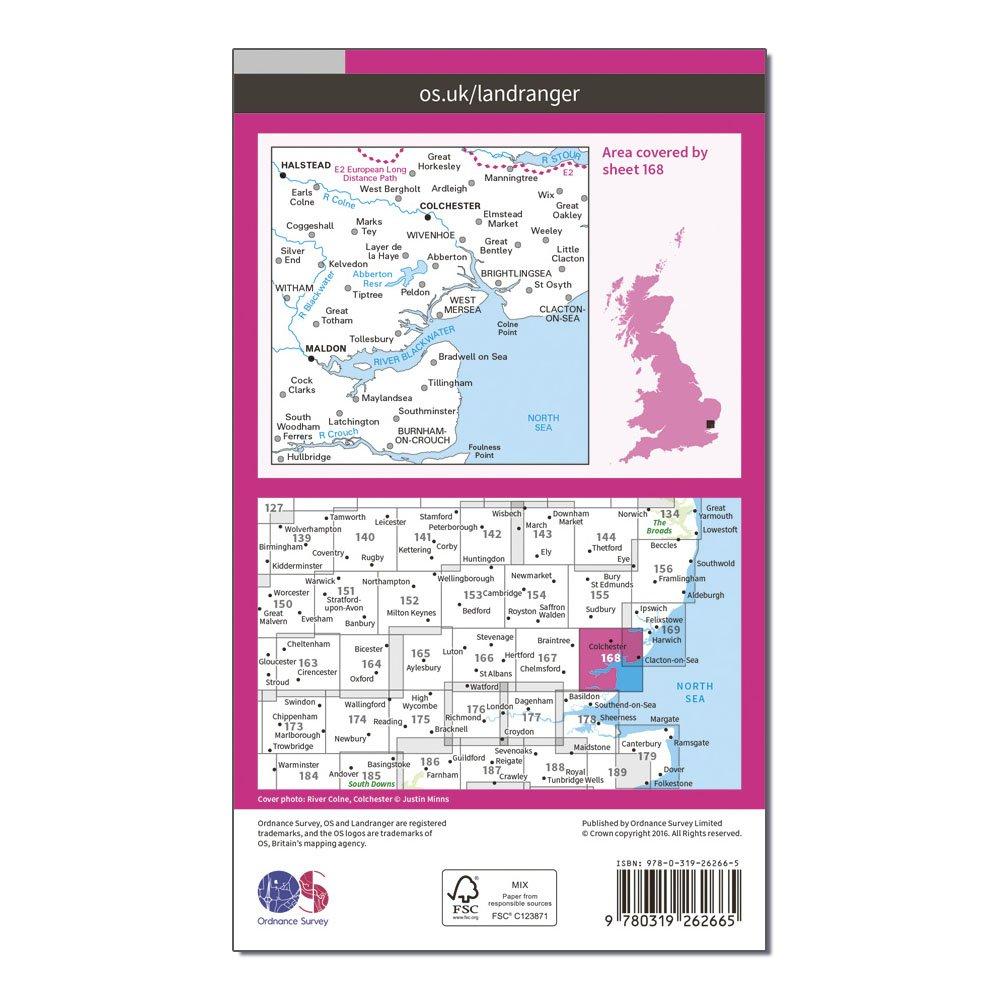 Landranger 168 Colchester Map
