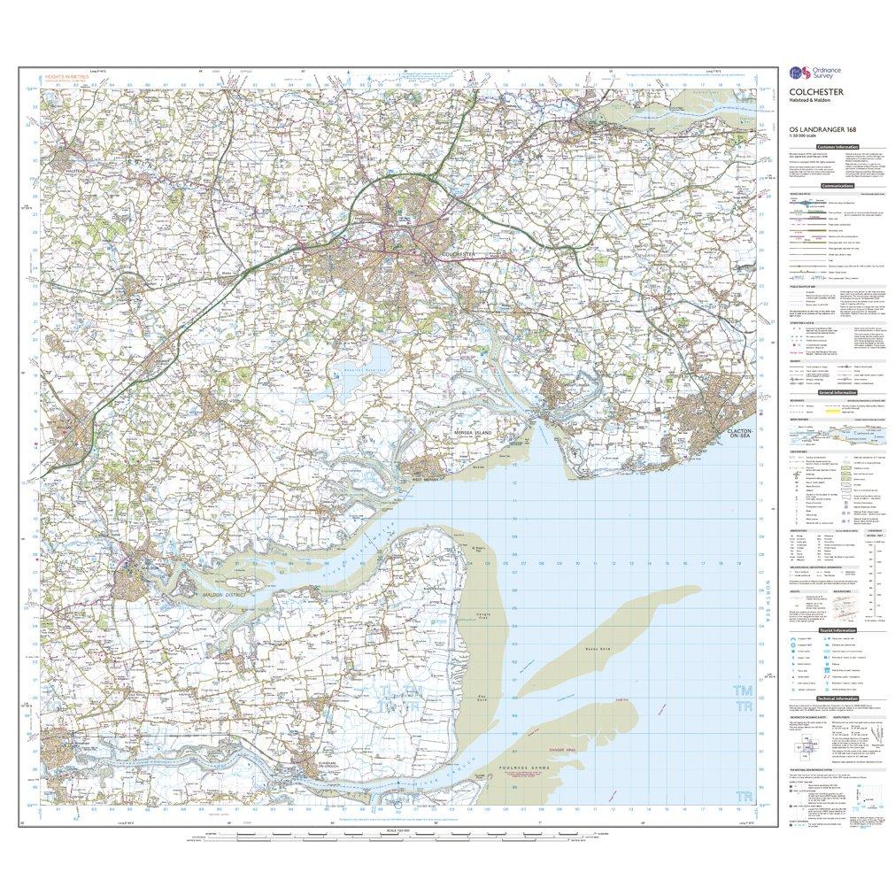 Landranger 168 Colchester Map