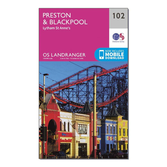 Landranger 102 Preston & Blackpool, Lytham Map With Digital Version