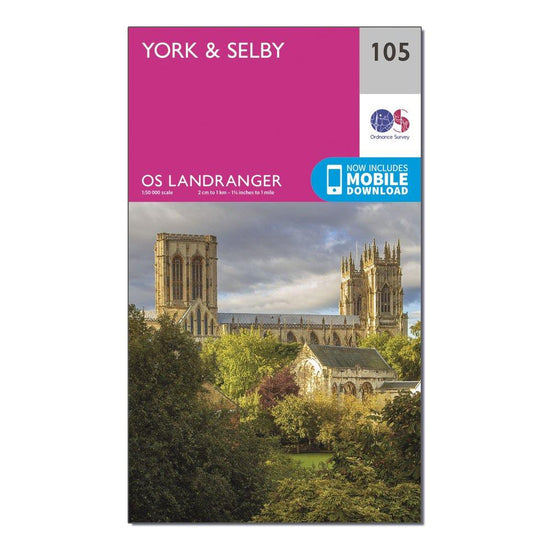Landranger 105 York & Selby Map With Digital Version