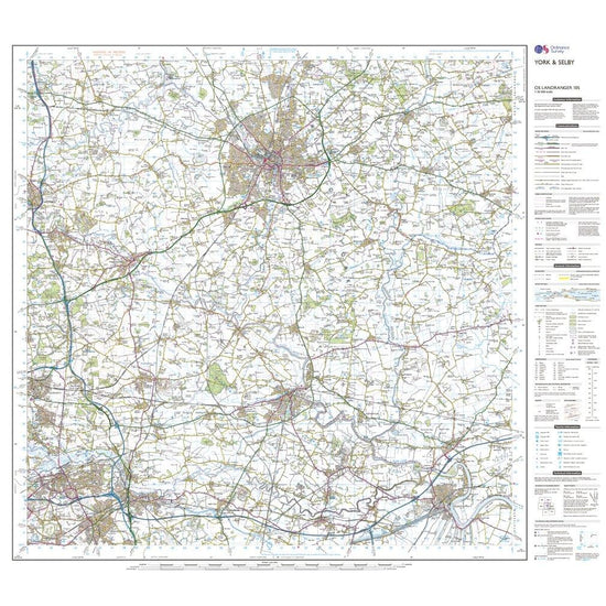 Landranger 105 York & Selby Map With Digital Version
