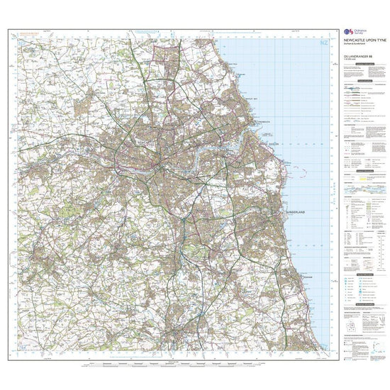 Landranger Active 88 Newcastle upon Tyne, Durham & Sunderland Map With Digital Version