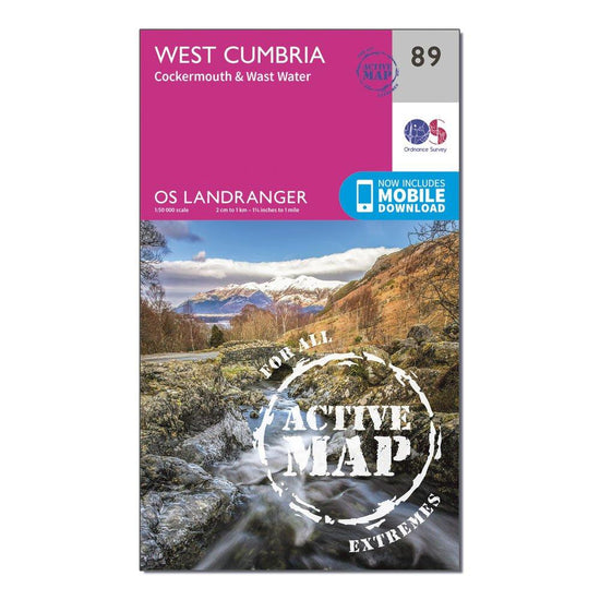 Landranger Active 89 West Cumbria, Cockermouth & Wast Water Map With Digital Version