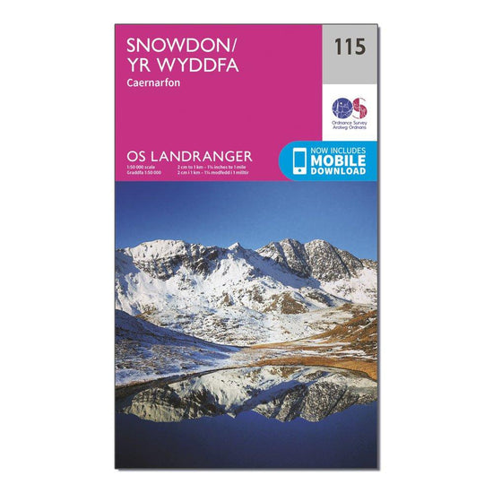 OS Landranger 115 Snowdon & Caernarfon Map