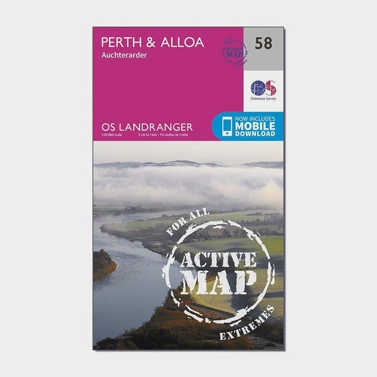 Landranger Active 58 Perth & Alloa, Auchterarder Map With Digital Version
