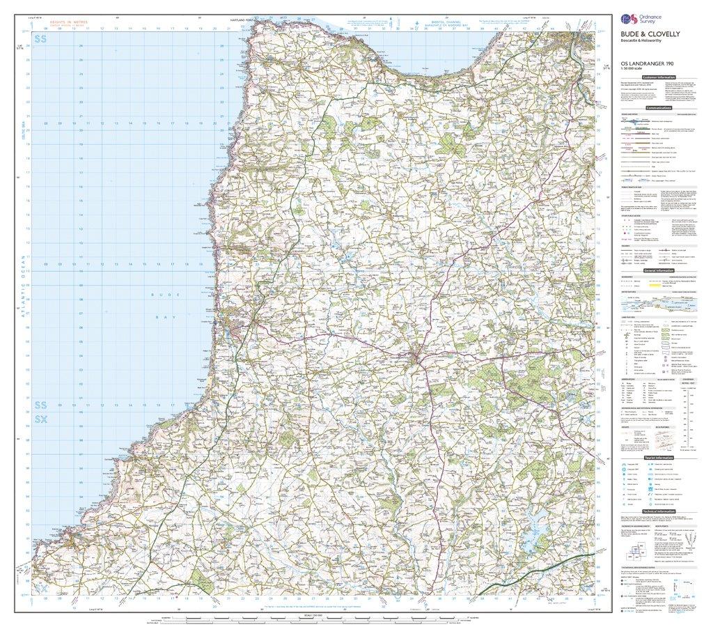 Landranger 190 Bude & Clovelly, Boscastle & Holsworthy Map With Digital Version