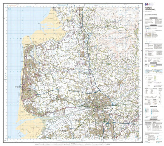 Landranger Active 102 Preston & Blackpool, Lytham Map With Digital Version