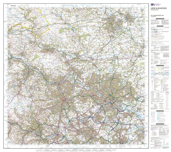 Landranger Active 104 Leeds & Bradford, Harrogate & Ilkley Map With Digital Version