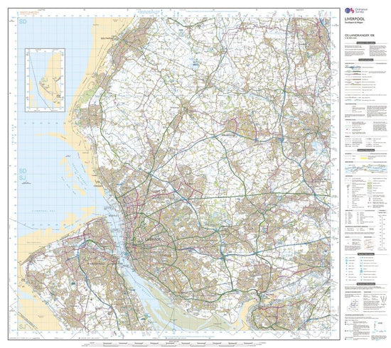 Landranger Active 108 Liverpool, Southport & Wigan Map With Digital Version