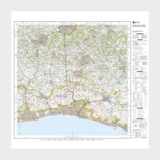 Landranger Active 198 Brighton & Lewes, Haywards Heath Map With Digital Version