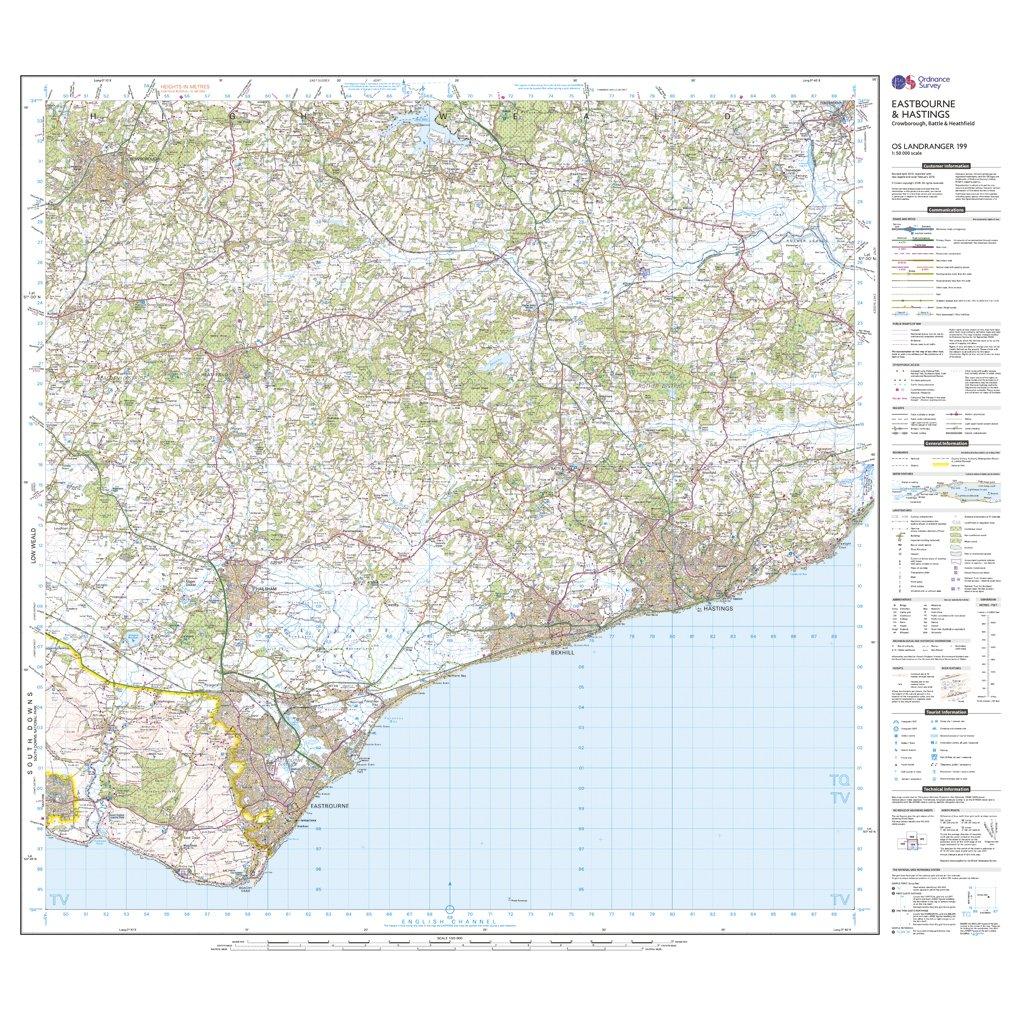 Landranger Active 199 Eastbourne & Hastings, Battle & Heathfield Map With Digital Version