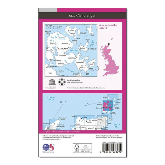 Landranger Active 6 Orkney Mainland Map With Digital Version
