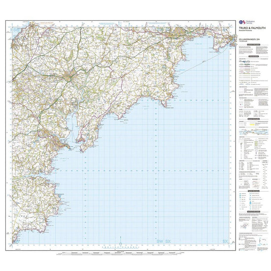 Landranger Active 204 Truro, Falmouth & Roseland Peninsula Map With Digital Version