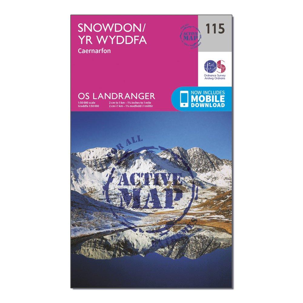 Landranger Active 115 Snowdon & Caernarfon Map With Digital Version