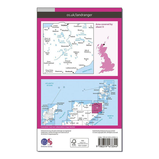 Landranger Active 11 Thurso & Dunbeath Map With Digital Version