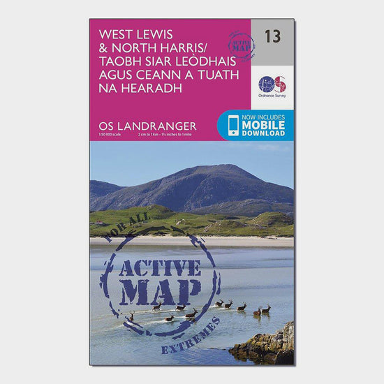 Landranger Active 13 West Lewis & North Harris Map With Digital Version