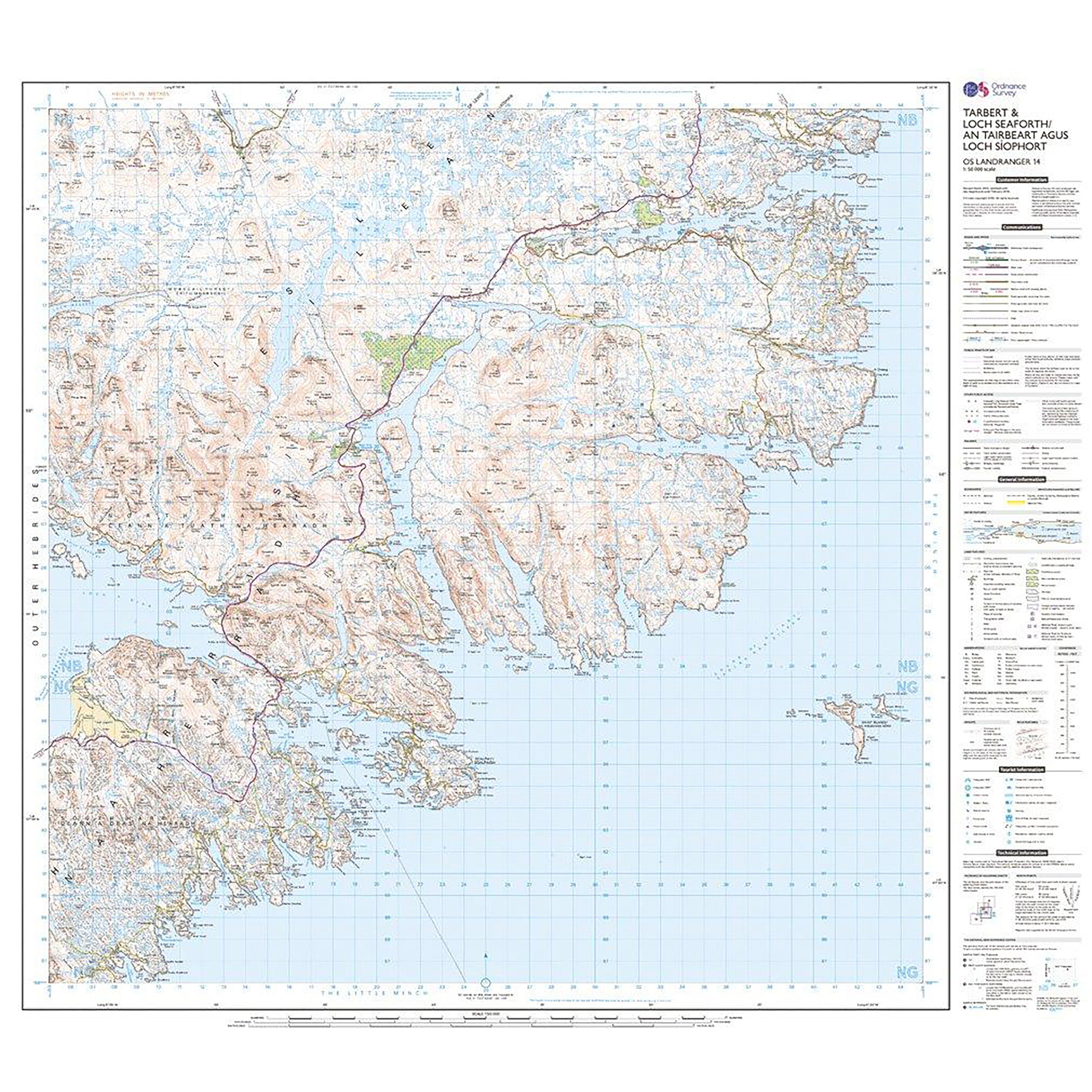 Landranger Active 14 Tarbert & Loch Seaforth Map With Digital Version