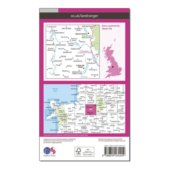 Landranger Active 118 Stoke-on-Trent & Macclesfield Map With Digital Version