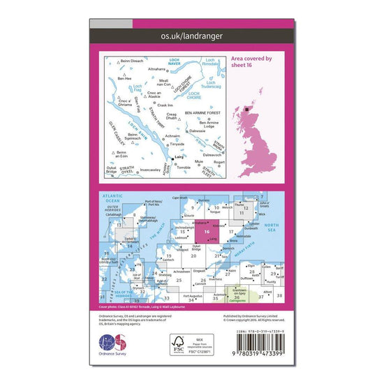 Landranger Active 16 Loch Assynt, Lochinver & Kylesku Map With Digital Version