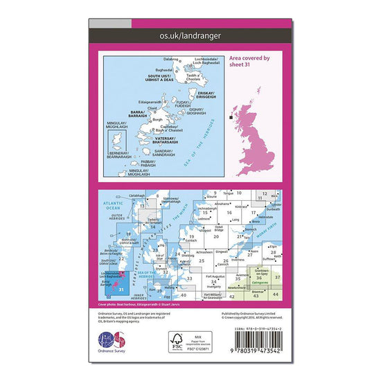 Landranger Active 31 Barra & South Uist, Vatersay & Eriskay Map With Digital Version