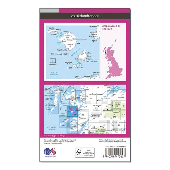 Landranger Active 39 Rum, Eigg & Muck Map With Digital Version