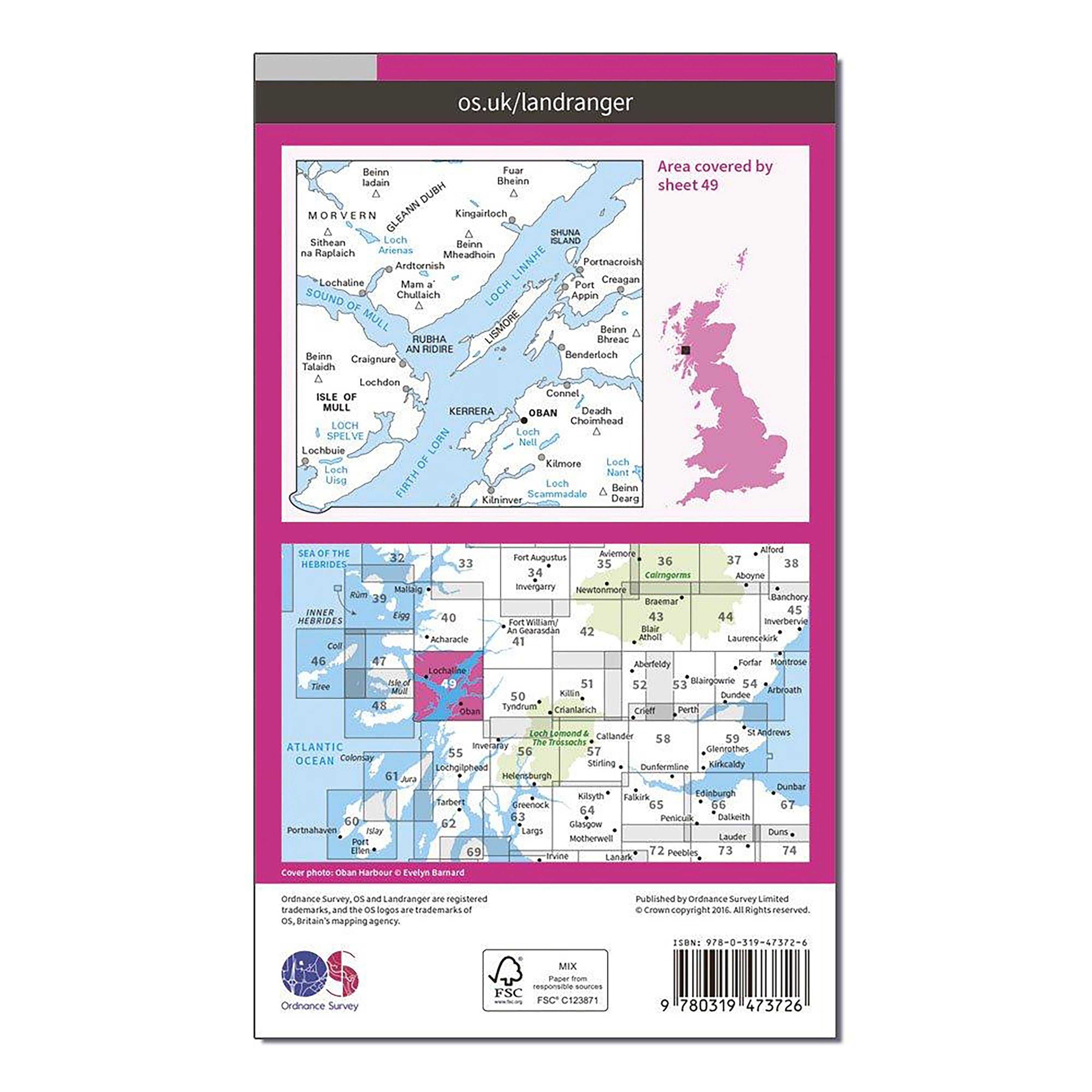 Landranger Active 49 Oban & East Mull Map With Digital Version
